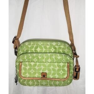 Fossil - Apple Green Canvas & Light Brown Leather Trim, Guitar Strap Crossbody